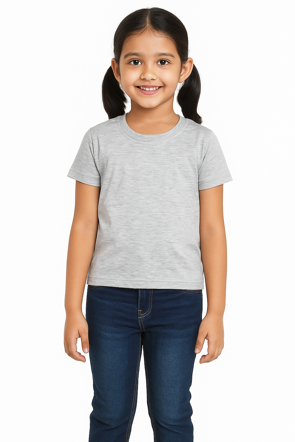 Kids Melange Half Sleeve Plain Tees – Comfortable Cotton Tee for Boys and Girls KTS050