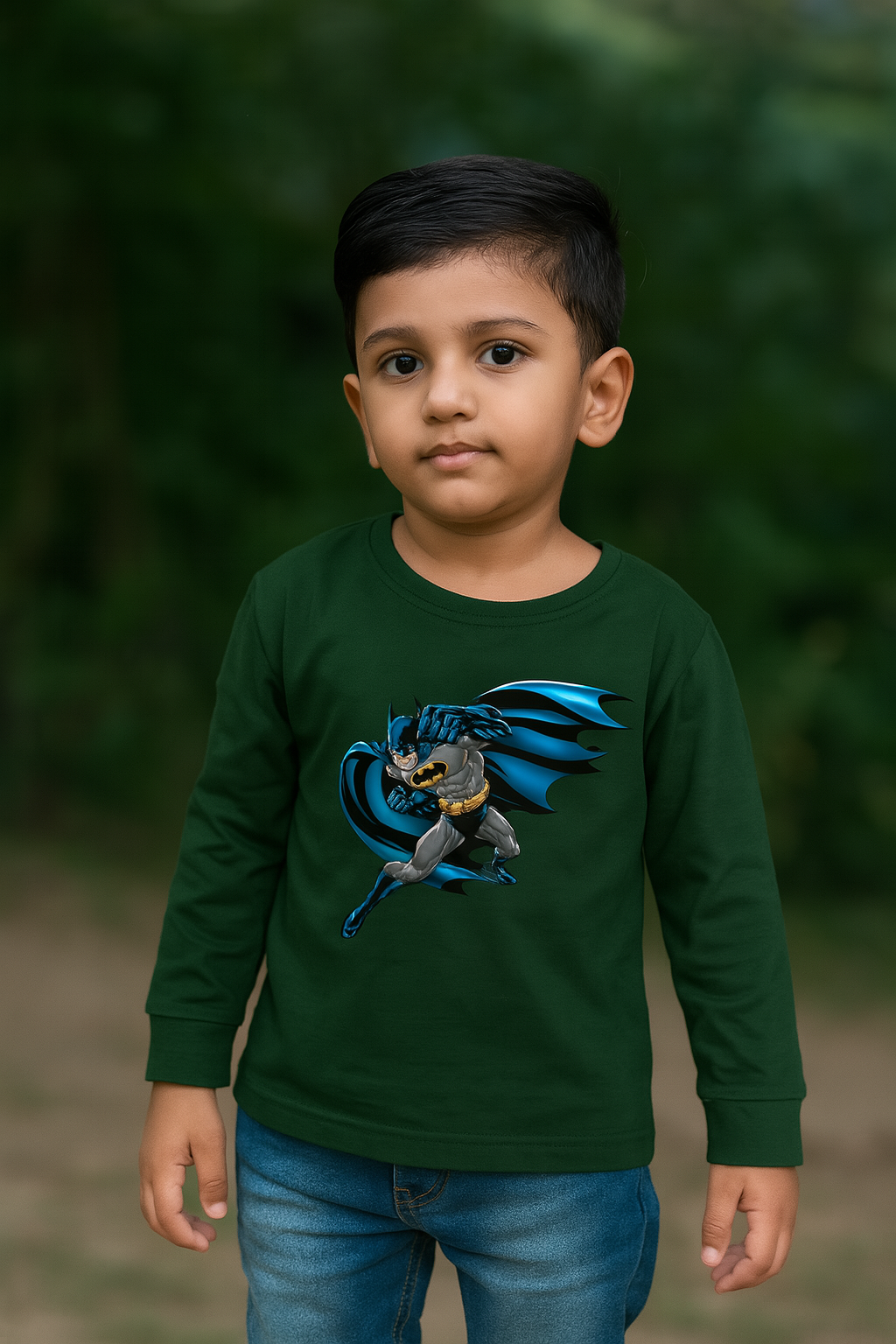 Boys Full Sleeve T-Shirts (Dark Green) FTS087