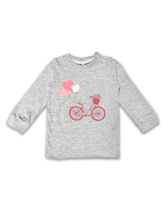 Kids’ Printed Full Sleeve Tees – Melange Tees for Girls FTS0150