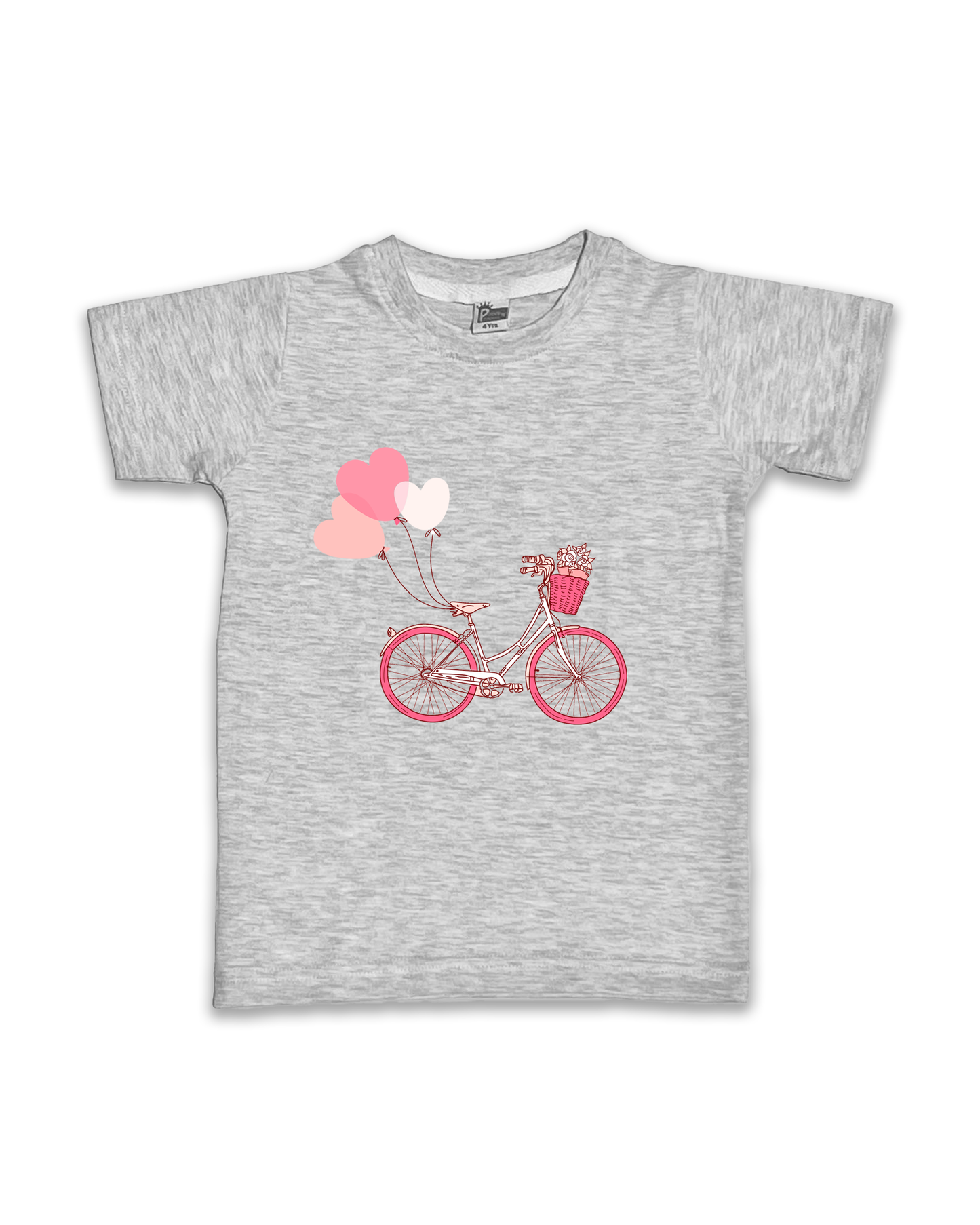 Kids’ Printed Half Sleeve Tees – Melange Tees for Girls FTS063