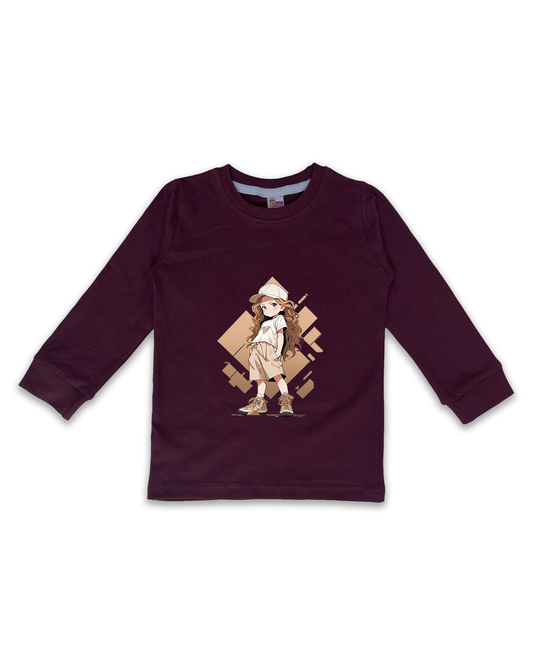 Kids’ Printed Full Sleeve Tees – Wine Tees for Grils FTS0172