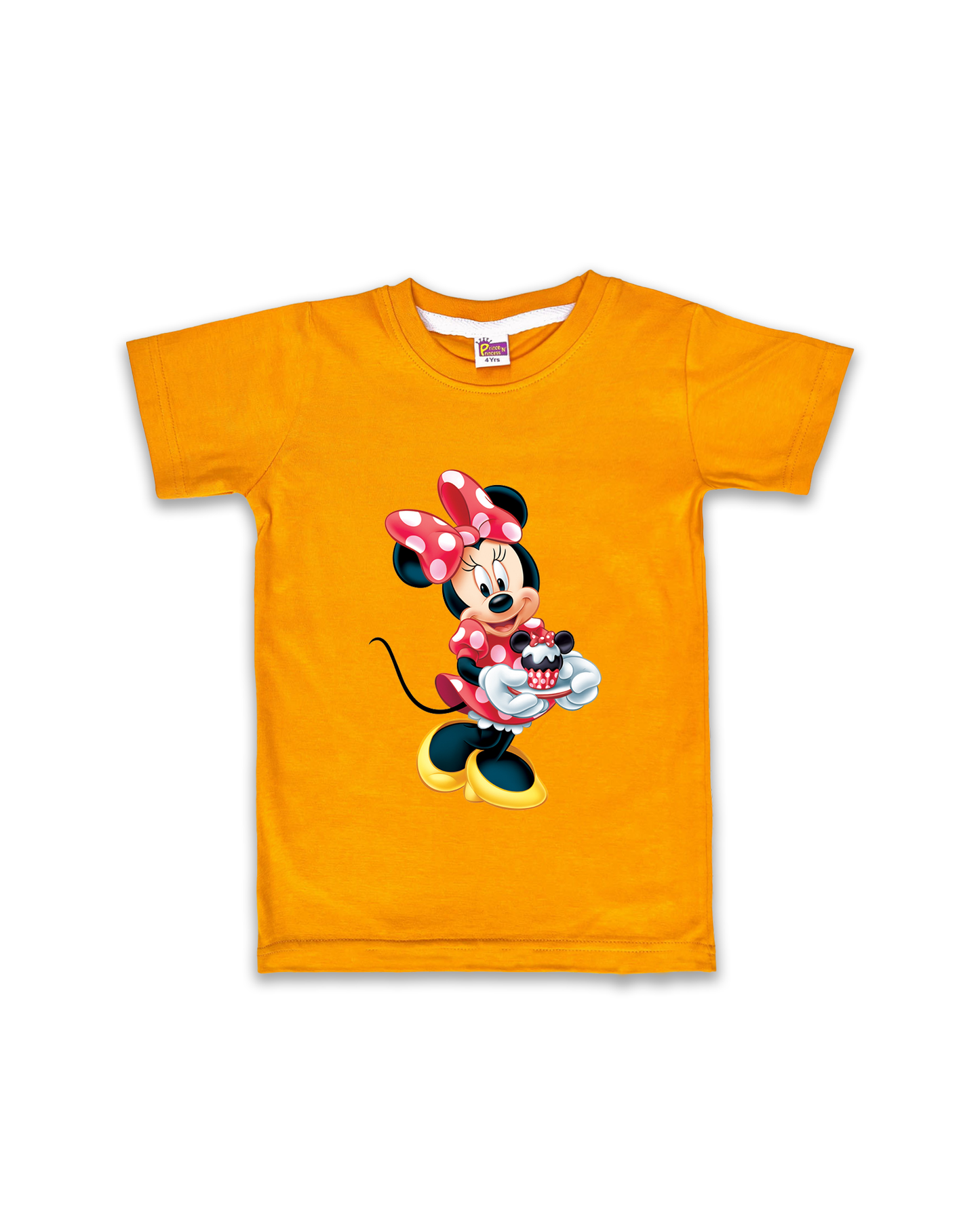 Kids’ Printed Half Sleeve Tees – Mustard Tees for Girls FTS053
