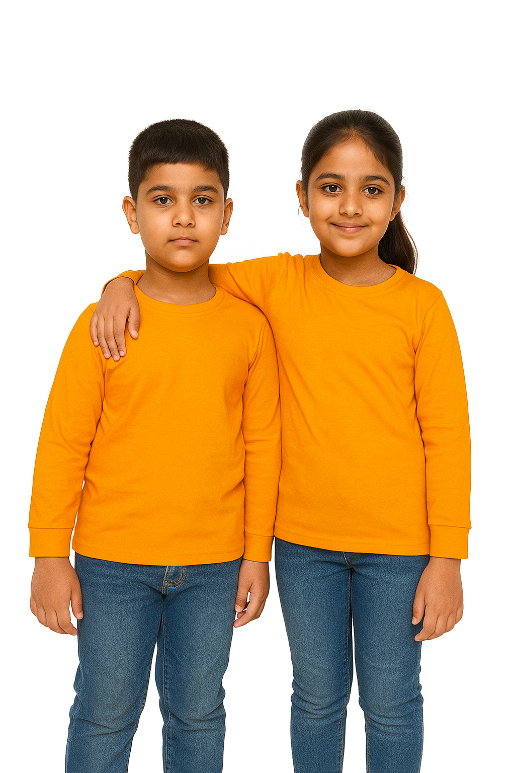 Plain T-Shirts Full Sleeve Pack of 3 (Melange,Dark Green & Mustard) CTS02