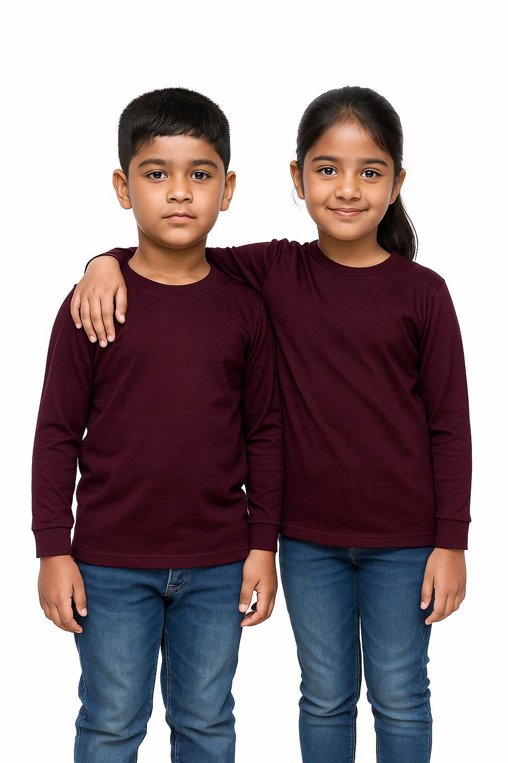 Plain T-Shirts Full Sleeve Pack of 3 (Melange,Ice Blue & Wine)  CTS018