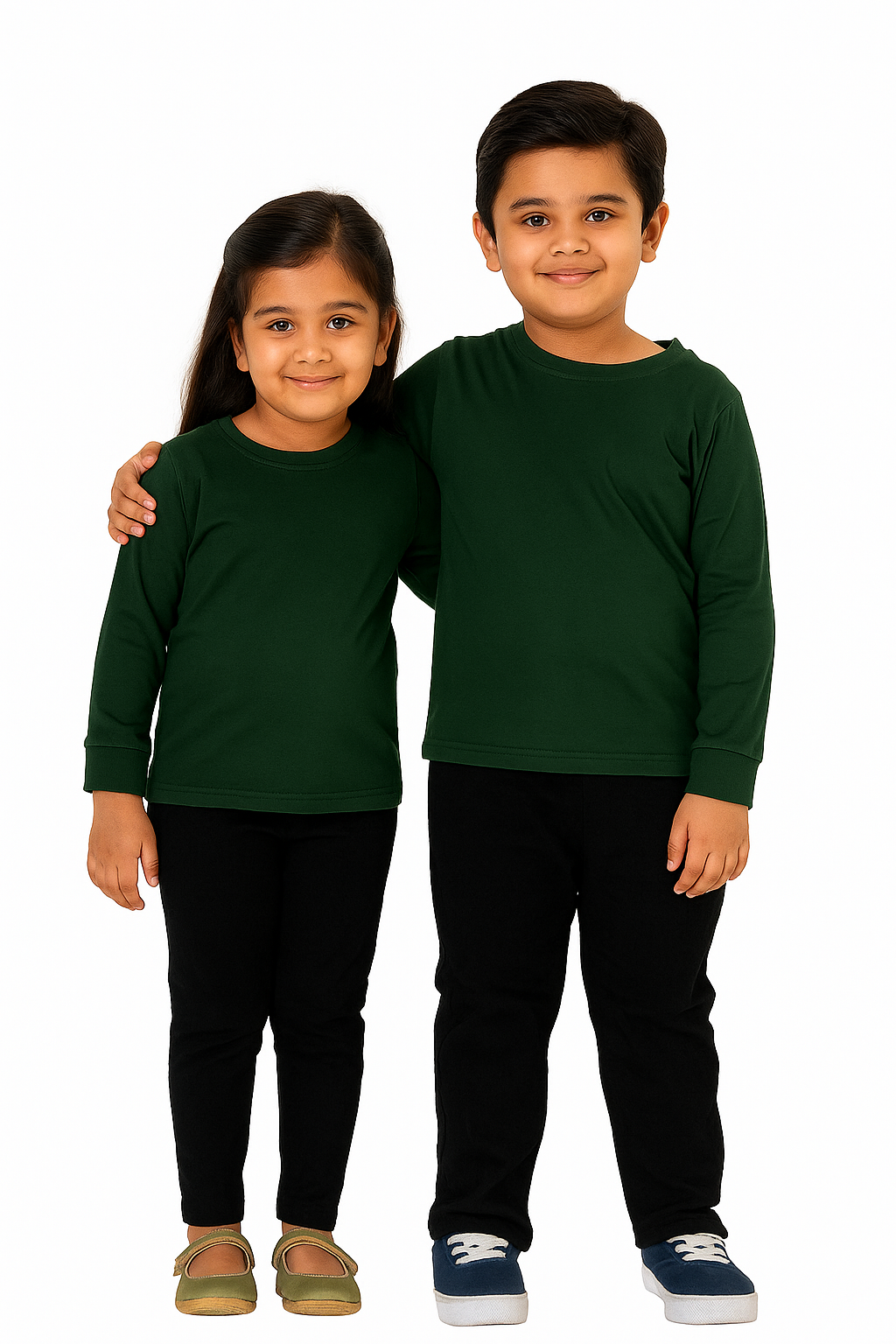 Plain T-Shirts Full Sleeve Pack of 3 (Melange,Dark Green & Mustard) CTS02