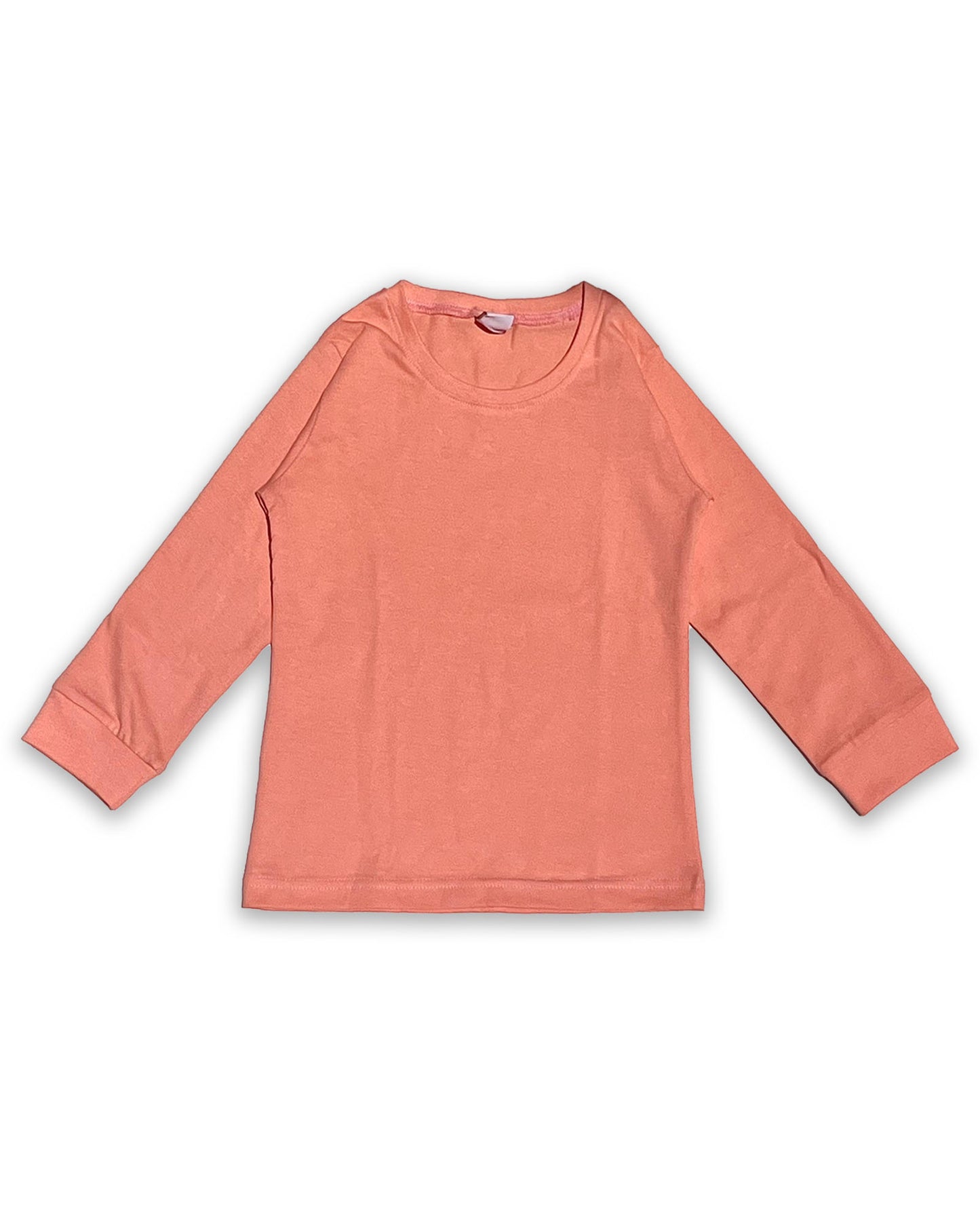 Kids Peach Full Sleeve Plain Tees – Comfortable Cotton Tee for Boys and Girls KTS06