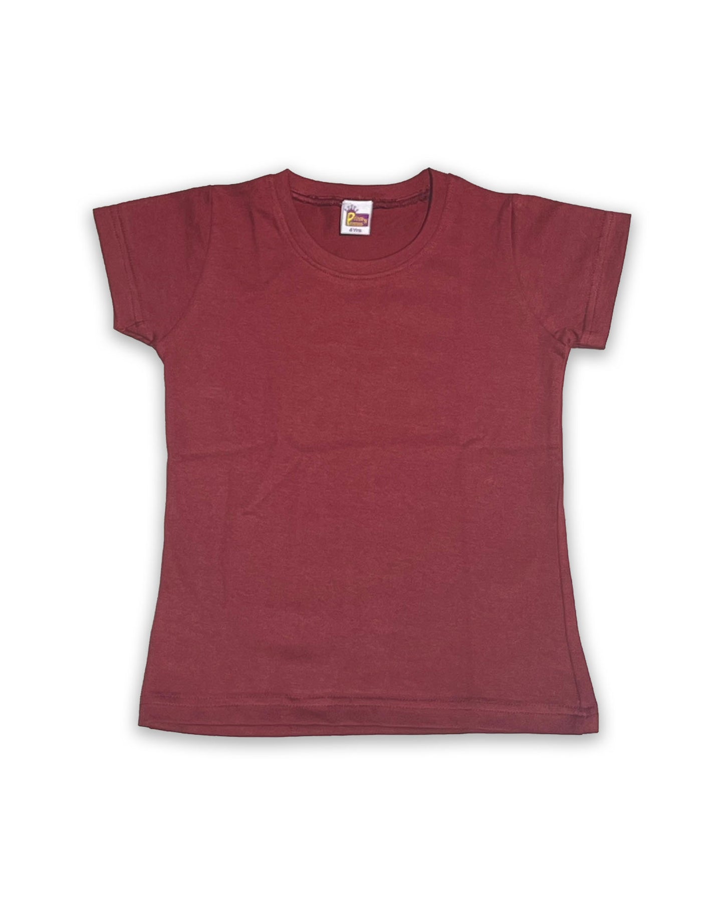 Kids Maroon Half Sleeve Plain Tees – Comfortable Cotton Tee for Boys and Girls KTS049