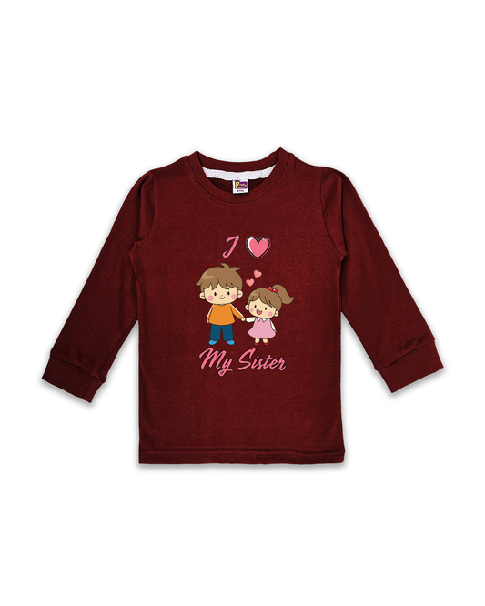 Printed Full Sleeve Tees for Kids – Unisex, Soft & Comfortable FTS0121