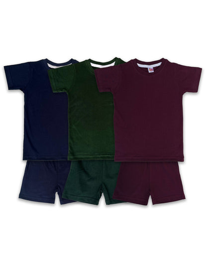 Plain Co-ord Set Pack of 3(Wine,Dark Green & Navy) CDC06