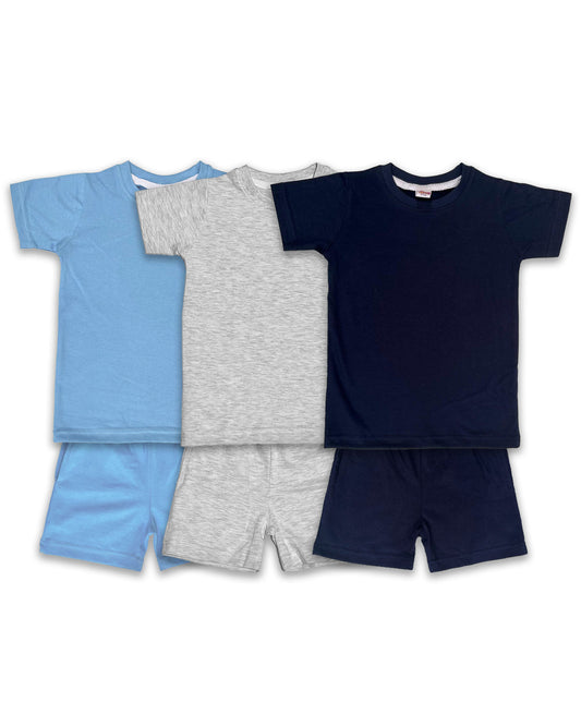 Plain Co-ord Set Pack of 3(Navy,Melange & Ice Blue) CDC08