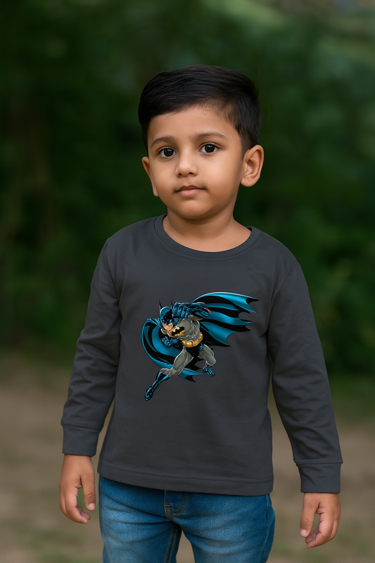 Boys Full Sleeve T-Shirts (Dark Grey) FTS086