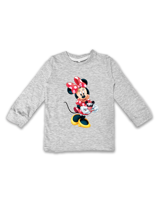 Kids’ Printed Full Sleeve Tees – Melange Tees for Girls FTS0139