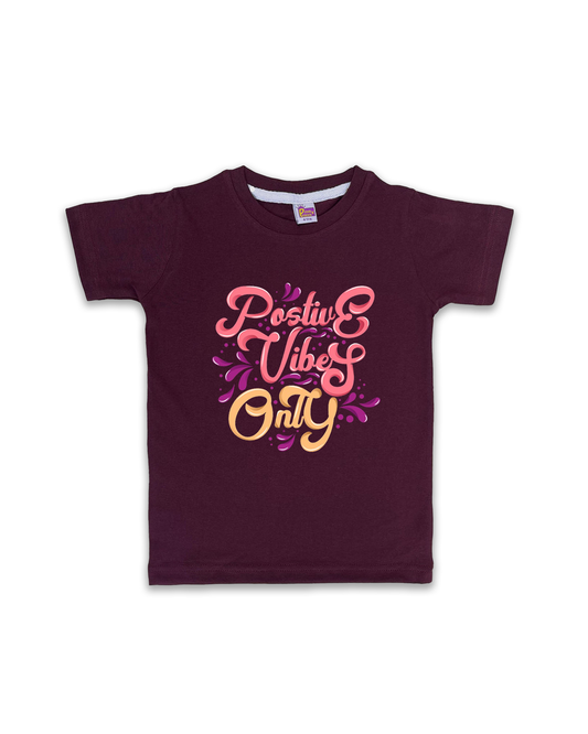 Kids’ Printed Half Sleeve Tees – Wine Tees for Girls FTS083