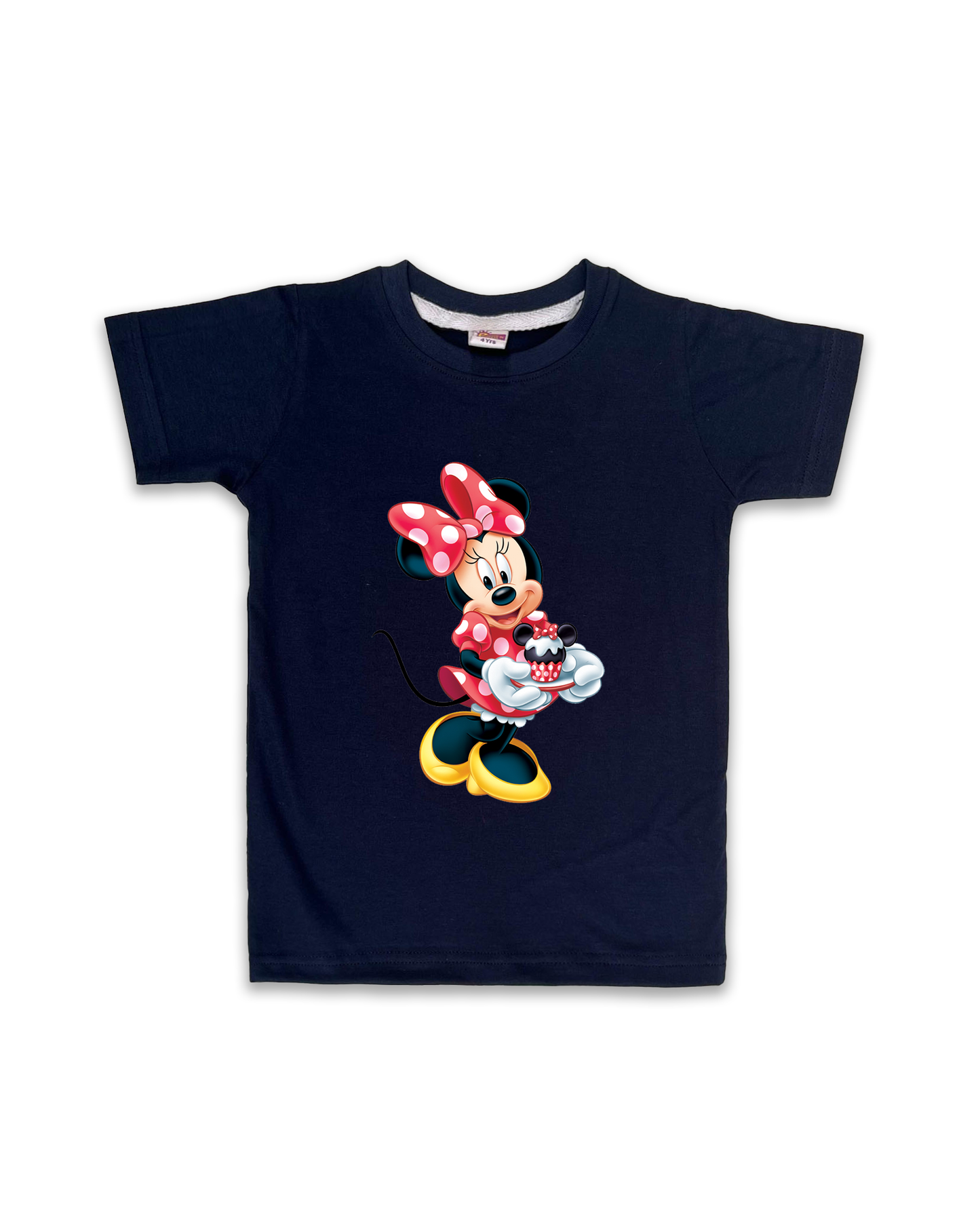 Kids’ Printed Half Sleeve Tees – Navy Tees for Girls FTS058