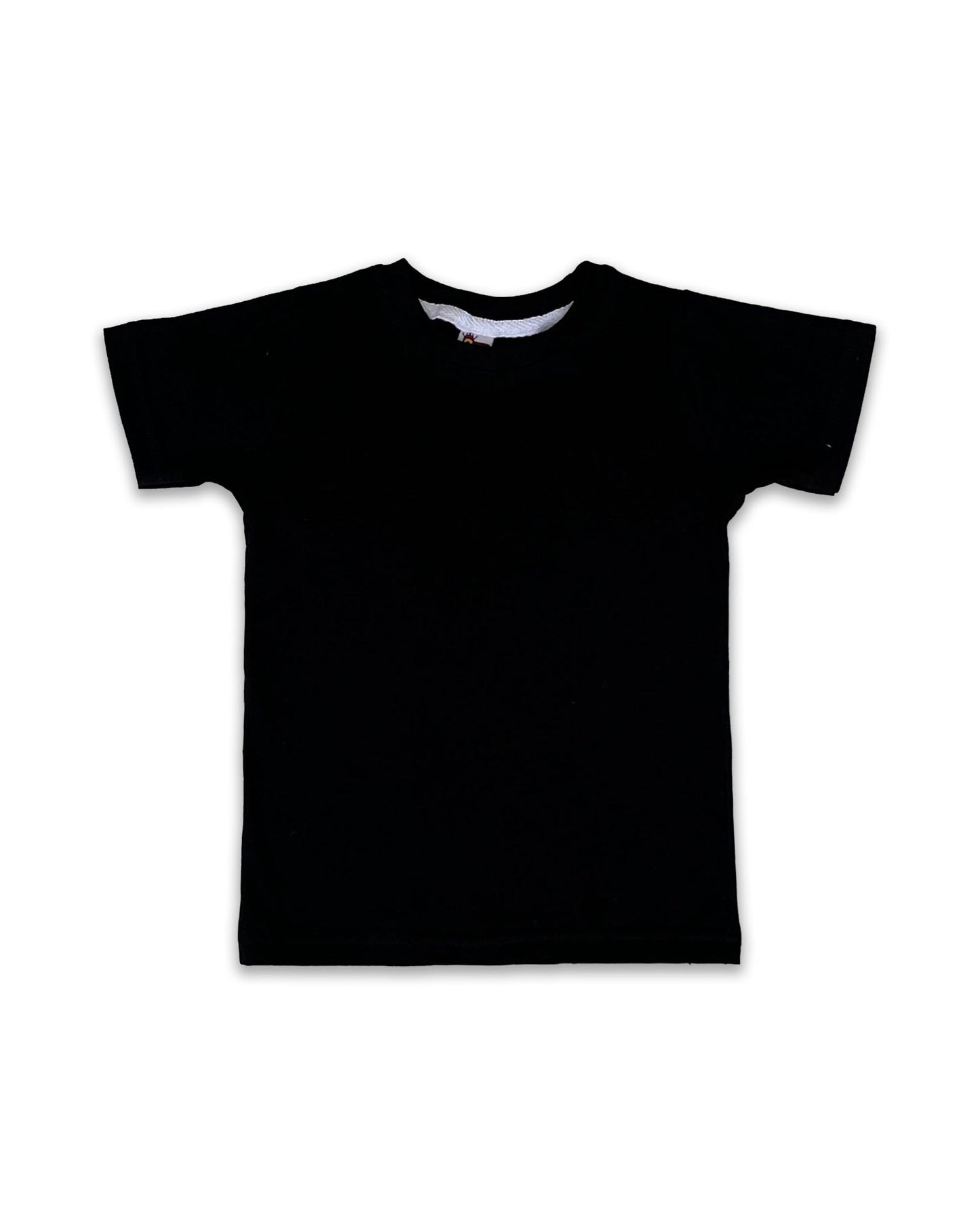 Kids Black Half Sleeve Plain Tees – Comfortable Cotton Tee for Boys and Girls KTS051