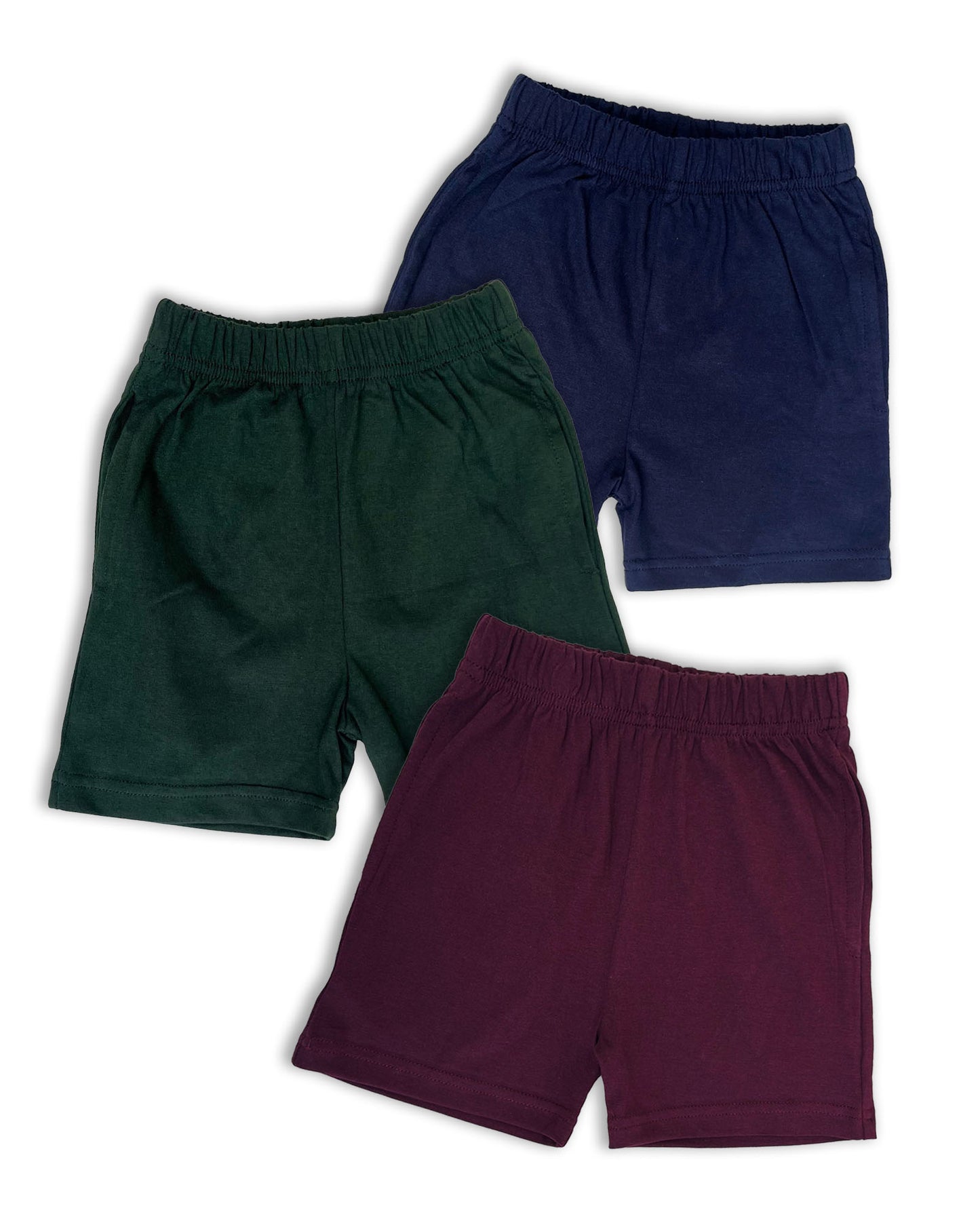 Plain Shorts Pack of 3 (Wine,Dark Green & Navy) KCS04