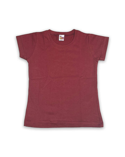 Kids Maroon Half Sleeve Plain Tees – Comfortable Cotton Tee for Boys and Girls KTS049