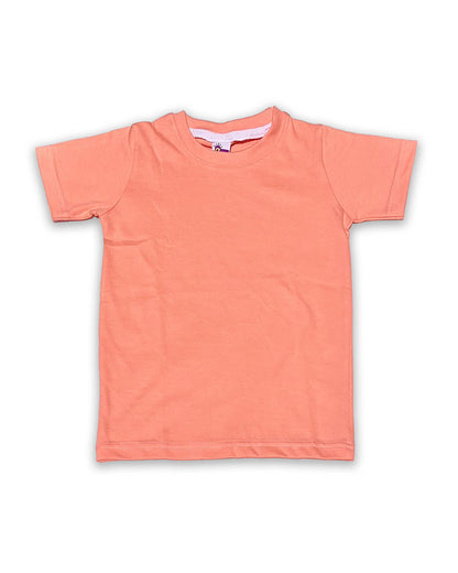 Kids Peach Half Sleeve Plain Tees – Comfortable Cotton Tee for Boys and Girls KTS046