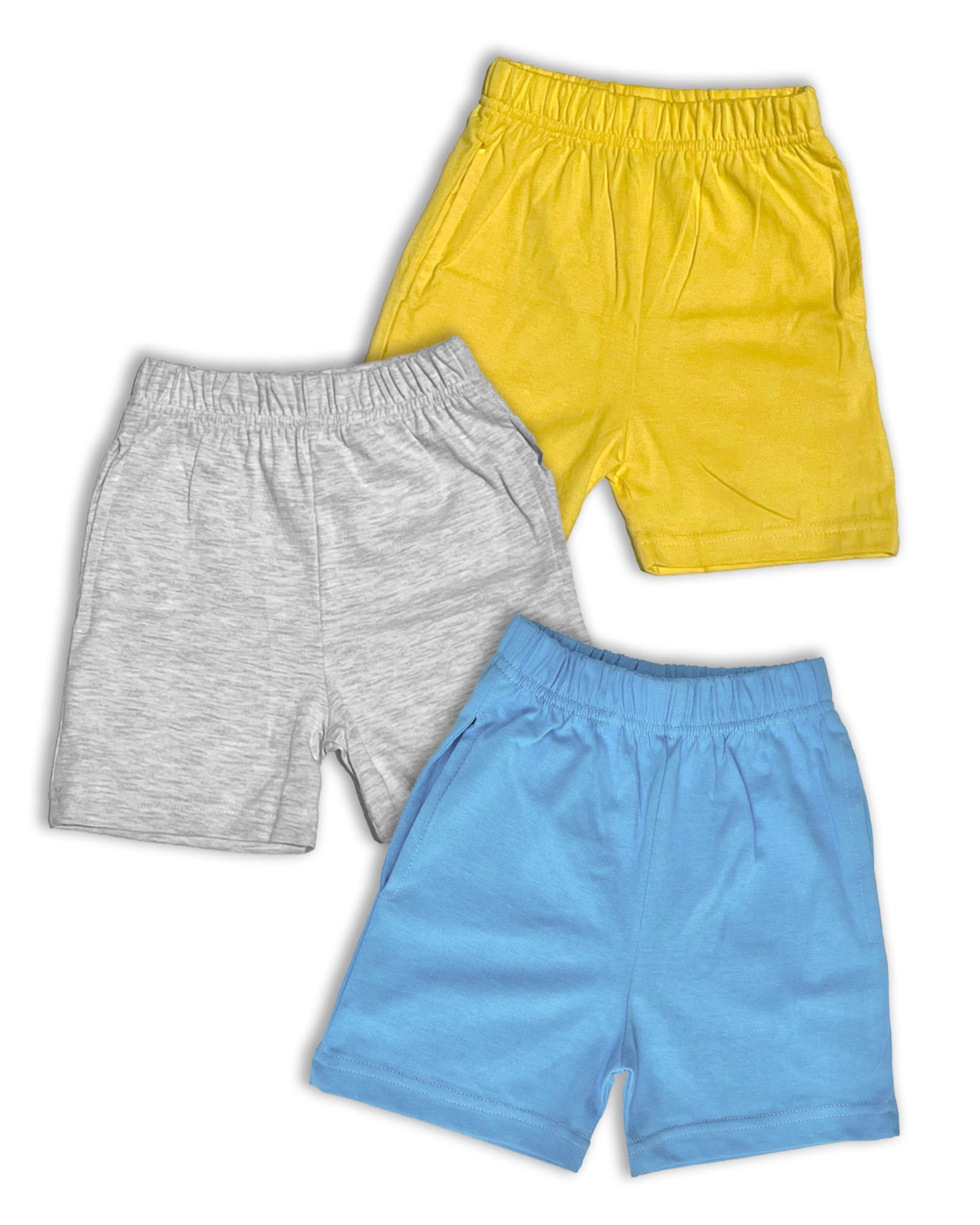 Plain Shorts Pack of 3 (Ice Blue,Melange & Yellow) KCS06